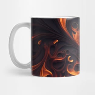 With pattern, fire, floral pattern, epic, dark orange Mug